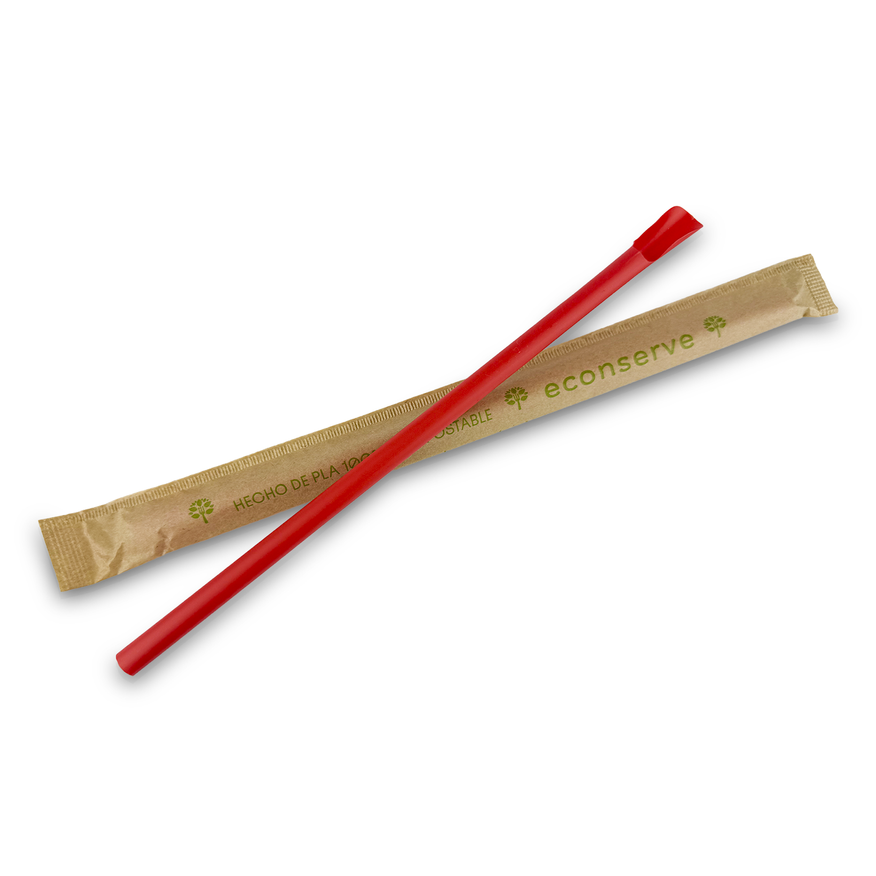 Popote Cuchara - Estuchado - Rojo - PLA - 21 cm - Imagen 2