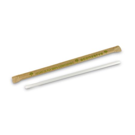 Popote - Estuchado - Blanco - PLA - 21 cm