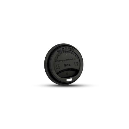 Tapa - Vaso Bebida Caliente Negro - PLA - 8 oz