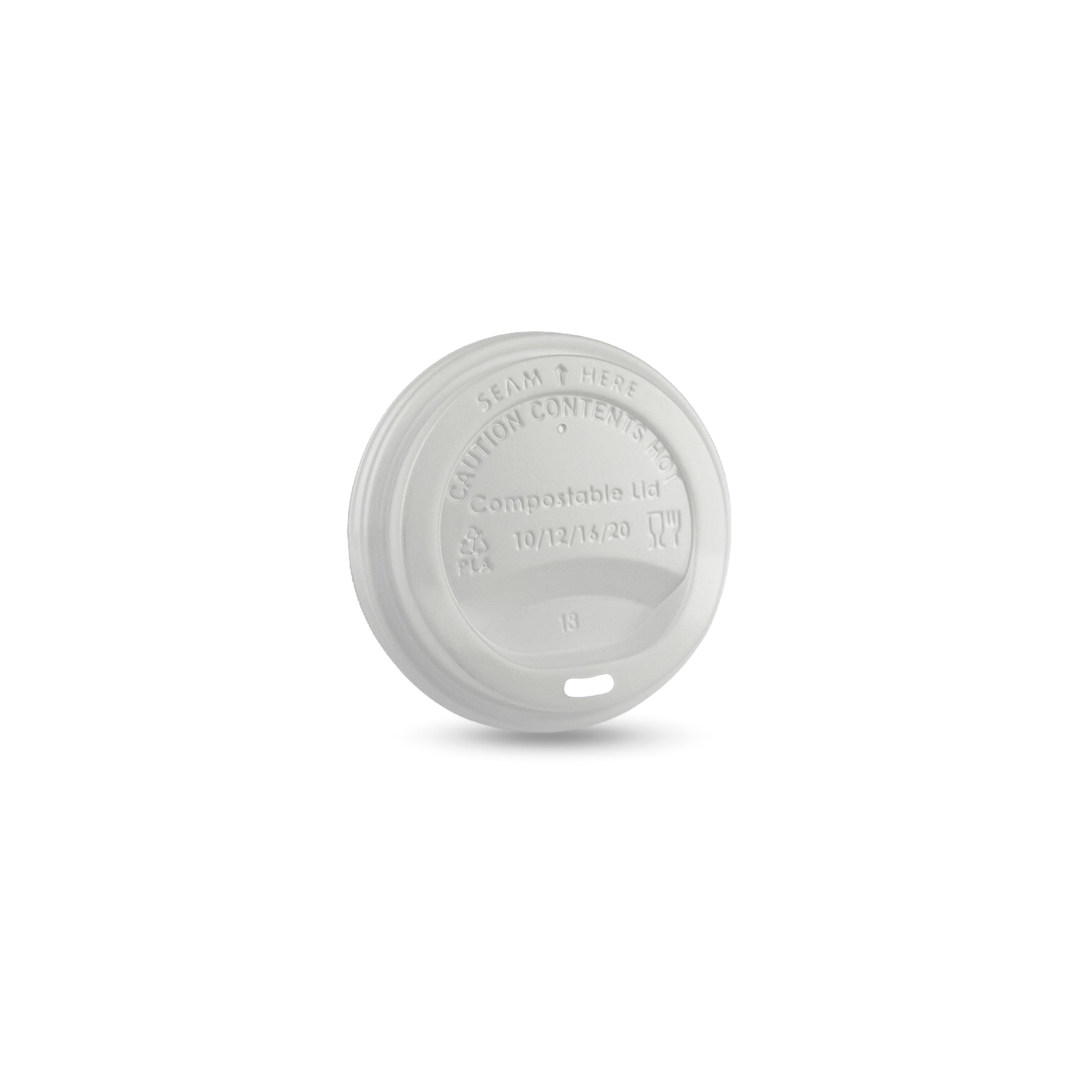 Tapa - Vaso Bebida Caliente Blanco - PLA - 10 oz a 20 oz