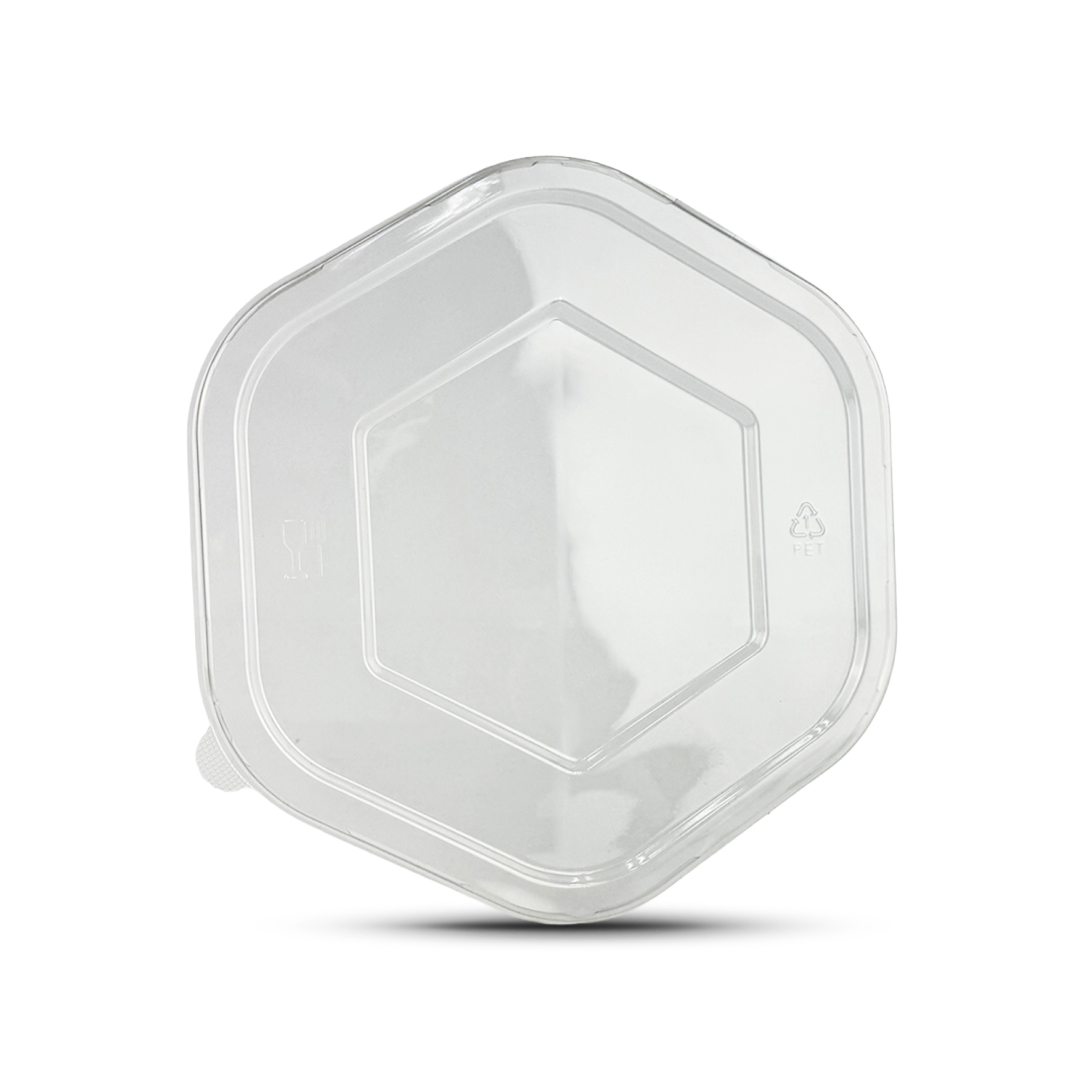 Tapa - Contenedor Hexagonal - PET Reciclado - 32 a 60 oz