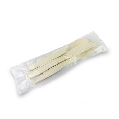 Tenedor + Cuchillo + Cuchara - Fécula de Maíz 7" + Servilleta - Estuchado