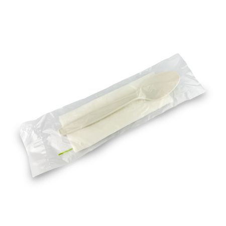 Cuchara Fécula de Maíz 7" + Servilleta - Estuchado